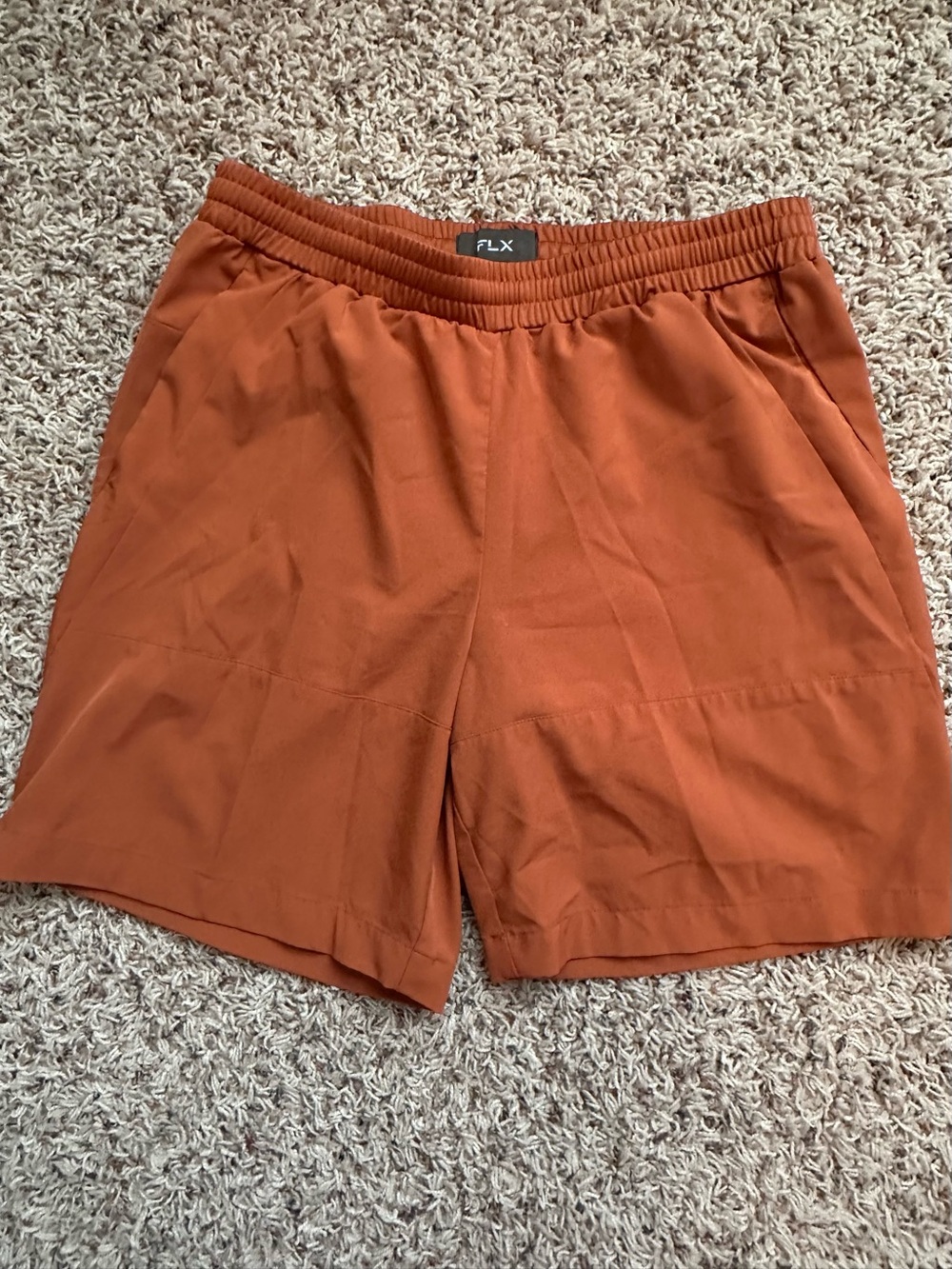 FLX Men's Athletic Shorts in Rust Orange - Lightweight Performance